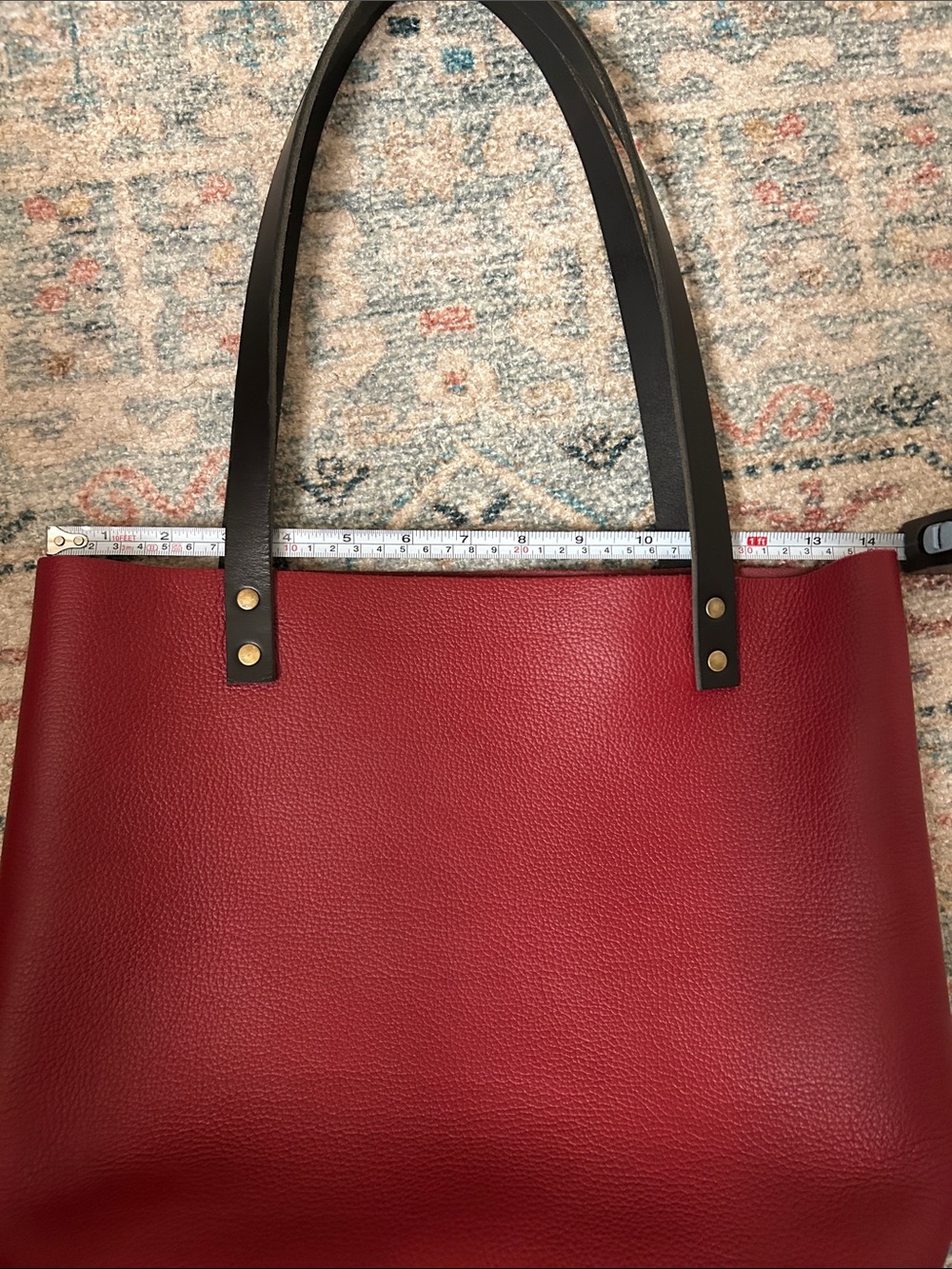 Portland Leather Burgundy Tote Medium - Picture 4 of 12